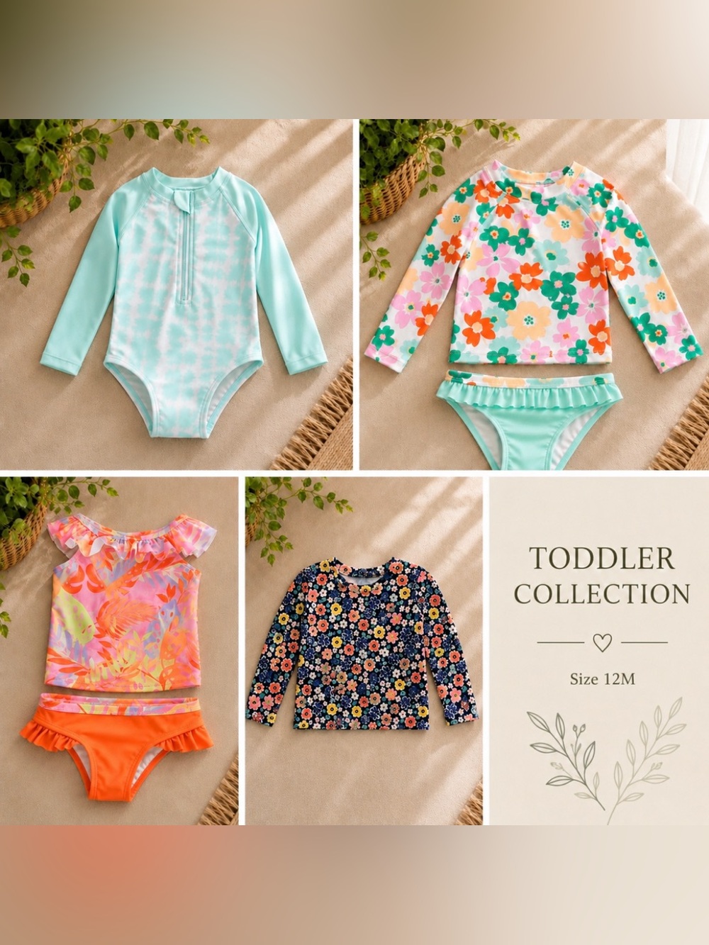 Wonder Nation & Carter’s Girls Swimwear Bundle 12 Months